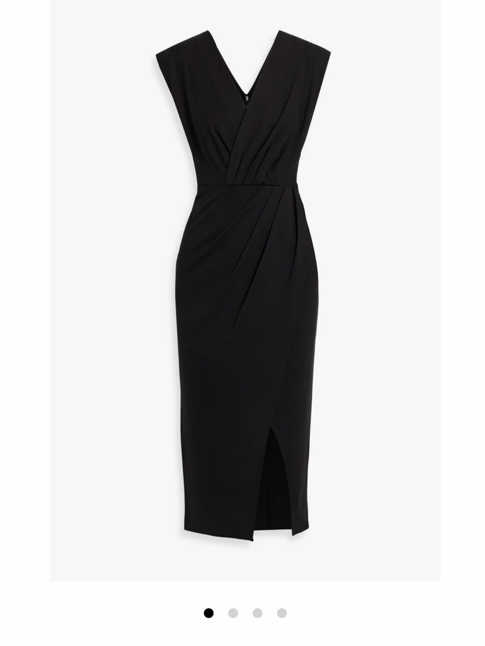 Black Sleeveless Midi Dress with Front Slit